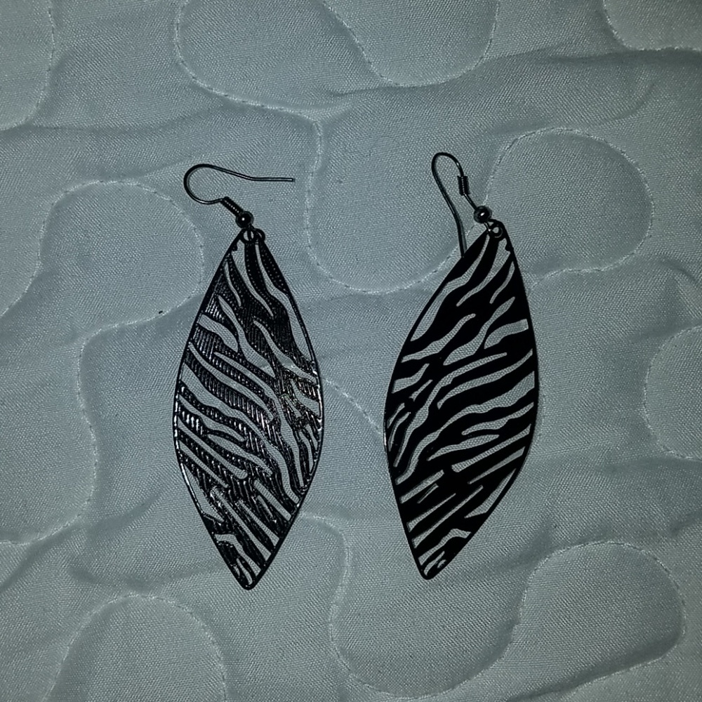 Black Zebra Design Earrings